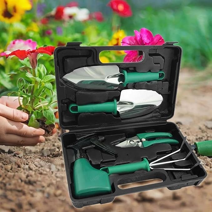 Garden Tools Set Gardening Hand Tools Ergonomic Handle Shovels Yard with Storage Tote Bag Utility Tools for Lawn Agricultural 5Pcs 29x19x7cm(5pcs 29x19x7cm)