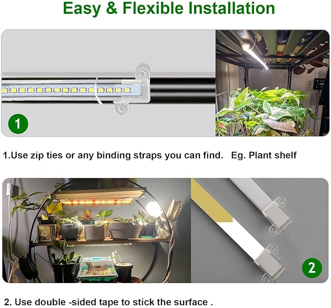 Grow Light for Indoor Plants Abonnyc 96 LEDS Plant Grow Light Strips 10 Inch Warm White Light &amp Red Light Full Spectrum with Auto On/Off Timer Sunlike Small Grow Lamp for Hydroponics Succulent 4