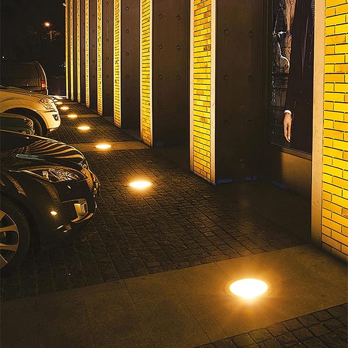 Landscape In-ground Lights LED Recessed Underground Lamp IP65 Waterproof Outdoor Round Spotlight for Lawn Garden Driveway Deck Patio Decorative Lighting