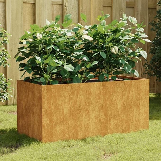 YAFF Planter for Growing Vegetables or Flowers 31.5x15.7x15.7 Corten Steel