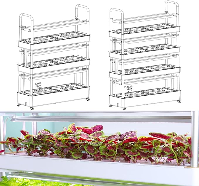 Indoor Garden Hydroponics Growing Sys-tem 48/64/90/120 Hole Hydroponics Tower Smart Hydroponic Garden with LED Light for Home OfficeGrowSponge-120holes
