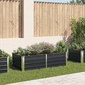 Anthracite Galvanized Steel Raised Garden Bed 63.0 x 31.5 x 17.7 Inch Planter Outdoor Rectangular Metal Kit for Vegetables Herbs Flowers