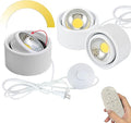 Accent Uplight 7W COB LED Stepless Dimming Adjustment Remote Control Spotlight Light with Foot Pedal Switch Whtie Cord Flexibly Extra Light Rotating for Plants Landscape 3 Lights