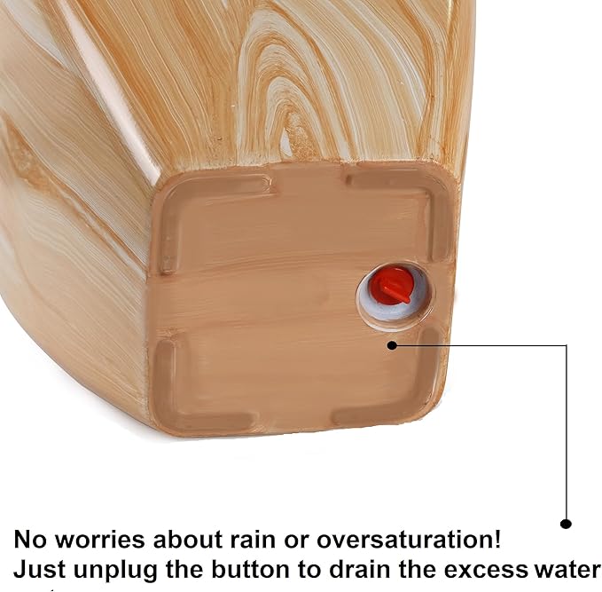 2 Pack Smart Self Watering Planter Pot for Indoor and Outdoor Light Wood Square Cone