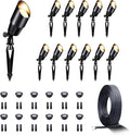 12V Landscape Spotlight Bundle - 12 Pack Spotlight 65FT 16/2 Cable Outdoor Waterproof LED Fixture for Garden Wall Tree with 5W 2700K Warm White MR16 Bulb