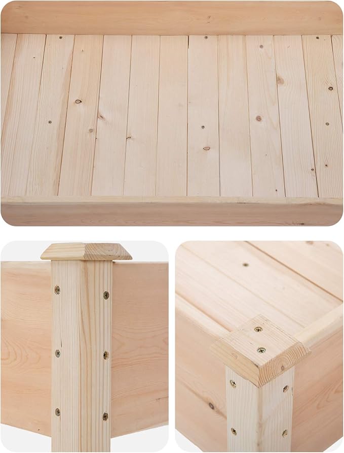 Raised Garden Bed Elevated Wood Planter Box Outdoor and Indoor Planter Box 49Lx24Wx29H Patio Garden Grow Bed for Vegetable Flower