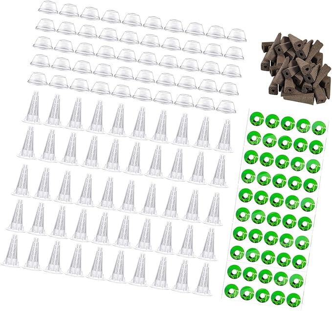 Hydroponic Growing Set Plant Growing Containers Stickers Garden DIY for Lettuce Fruits Hydroponic Growing System 50 Piece
