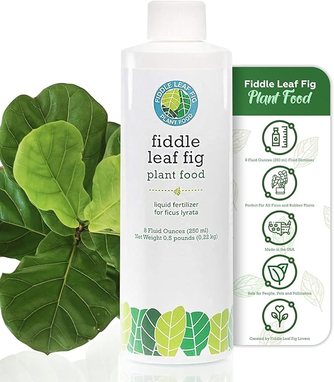 Fiddle Leaf Fig Plant Food – 3‑1‑2 Balanced NPK Liquid Fertilizer for Larger Leaves Stronger Roots &amp Steady Vibrant Growth | Suitable for All Ficus Including Ficus Lyrata | Made in USA | 8 oz