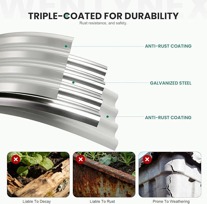 4×2×1.4FT Galvanized Raised Garden Bed Outdoor Metal Raised Garden Bed Kit Large Planter Raised Beds 3 In1 Modular Raised Planter Box OutdoorRaised Beds for Gardening for Vegetables Flowers Herbs