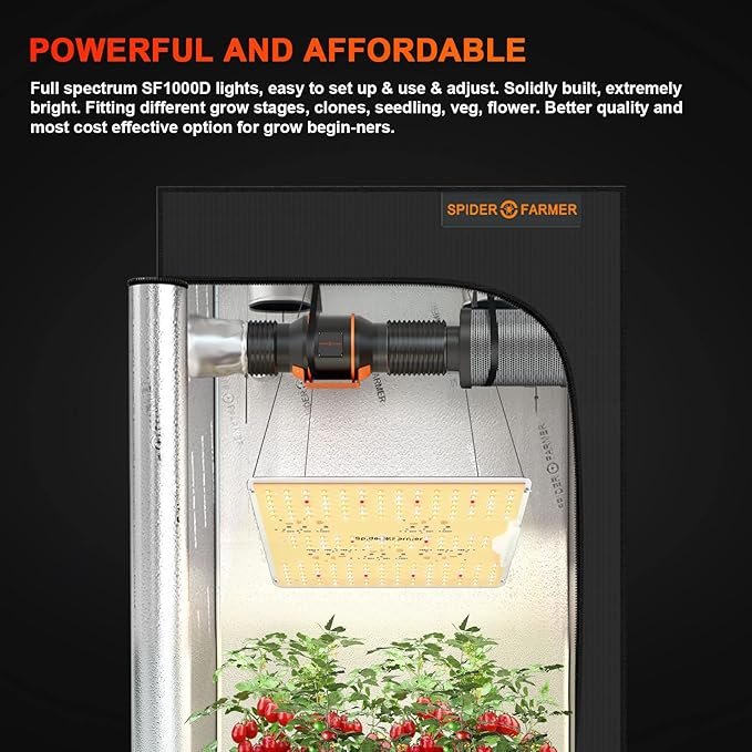 Spider Farmer 2025 New SF1000D 2Pack LED Grow Light with Samsung LM301B Diodes Deeper Penetration &amp IR Lights Full Spectrum Growing Lamps for Indoor Plants Seedlings Vegetables Flowers 2x4 Grow Te