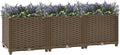 Elevated Planter Bed - Brown Polypropylene Large Capacity 120x40x38 cm Easy Assembly