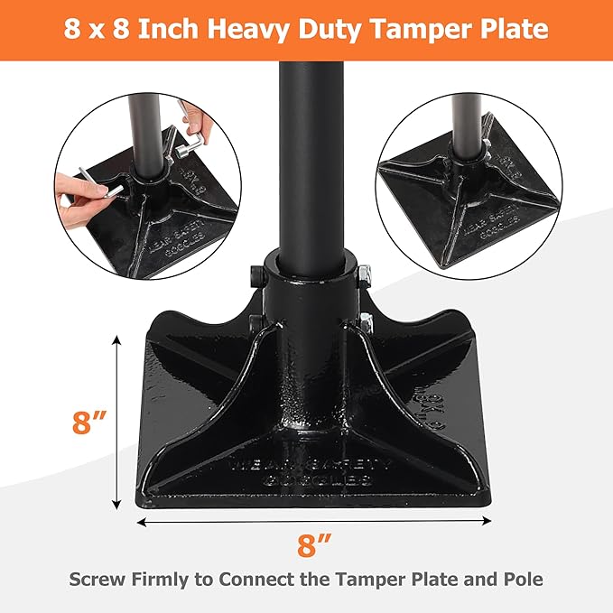 Tamper Tool 59 Inch Heavy Duty Metal Garden Tool for Leveling Soil GravelDriveway Garden YardLong Handle Tamper Tool with Comfortable Grip