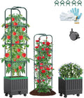 Tomato Planter Box with Trellis 68.7 Tall Self Watering Tomato Cages for Climbing Vegetables Plant Raised Garden Bed for Garden Tomato Plant Support Pots for Patio Indoor Outdoor（68.7 ）