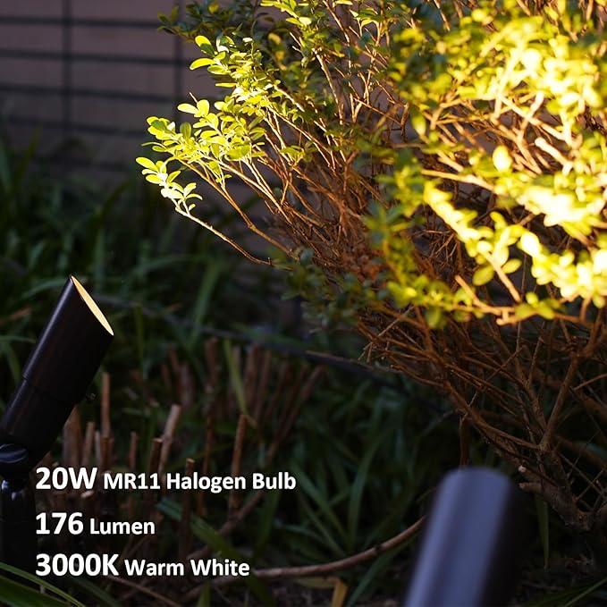 GOODSMANN 12V AC Halogen Landscape Lighting Kit with 150W Outdoor Low Voltage Transformer &amp 6PK 10W Weatherproof Pathway Lights &amp 4PK Metal 20W Flooding Lights/Spotlights &amp 75Feet 16AWG Wi