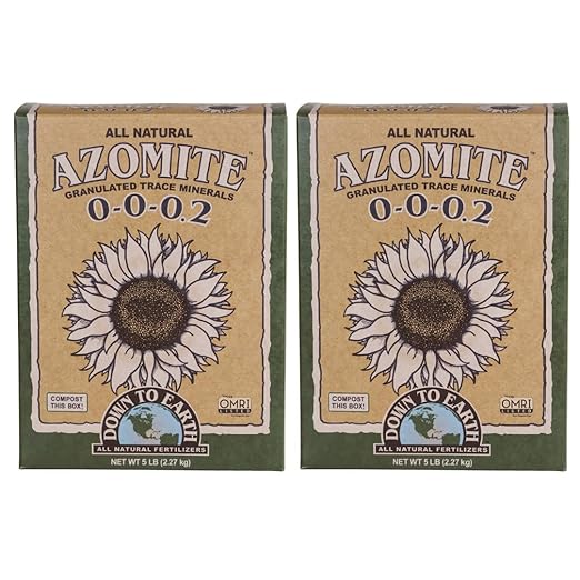 Down To Earth All Natural Fertilizers Organic Azomite Granulated Trace Minerals - Essential Minerals for Improving Plant Growth 0-0-0.2 5lb (2 Pack)