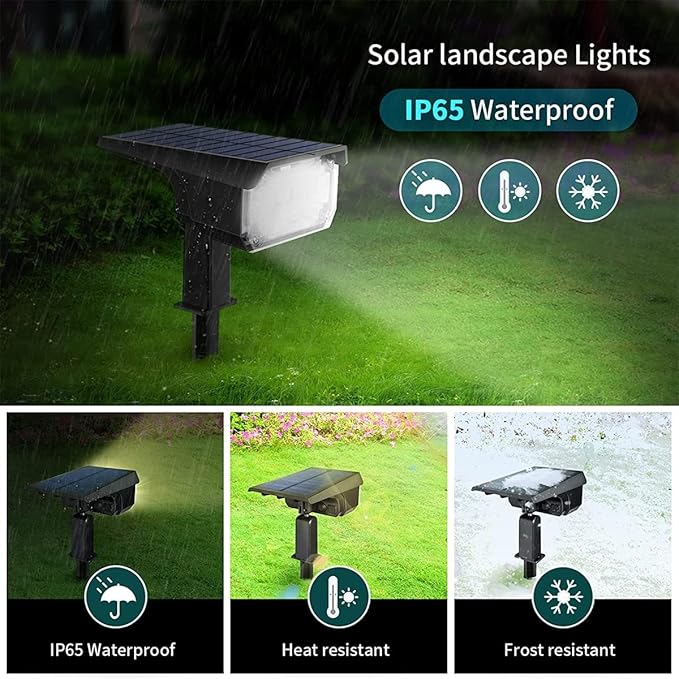 Solar Spot Lights OutdoorAdjustable 2 in 1 USB &amp Solar Powered IP65 Waterproof Landscape Spotlights3 Modes Solar Outdoor Lights for Yard Garden Porch PatioWhite light2 pcs (Warm Light 4 pcs)