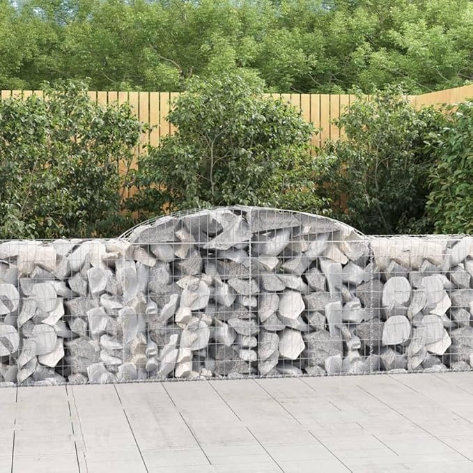 Gabion Baskets Galvanized Welded Wire Mesh Cages Set of 3 Retaining Walls Garden Landscape Fencing Steel Baskets Iron Bed for Patio - vidaXL