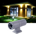 Double Head Up and Down Irradiation Outdoor Wall Washer Lights Spotlight Led Beam Light IP65 Waterproof Villa Courtyard Pillar Lamp 220V Exterior Landscape Lighting(Warm White Light18w)