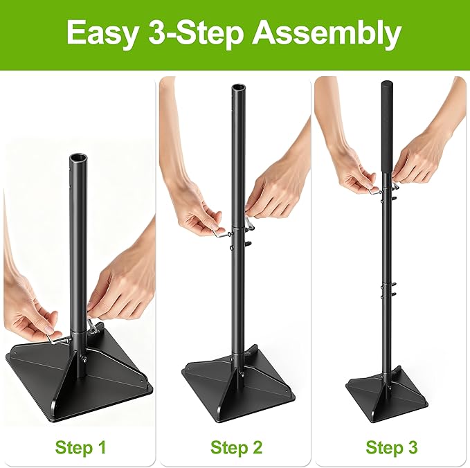 Heavy Duty Steel Tamper 48 Handle Tamper with Comfortable Rubber Grip 8×8 Garden Tamper Tool for Soil Gravel Asphalt &amp Lawn