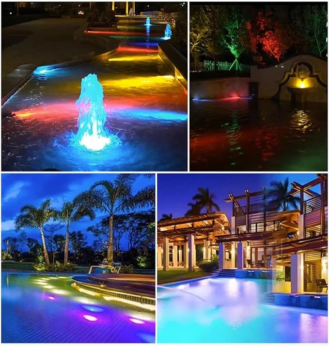 Submersible LED Light - 12V Underwater Landscape Lamp 360° Adjustable IP68 Waterproof Spotlight