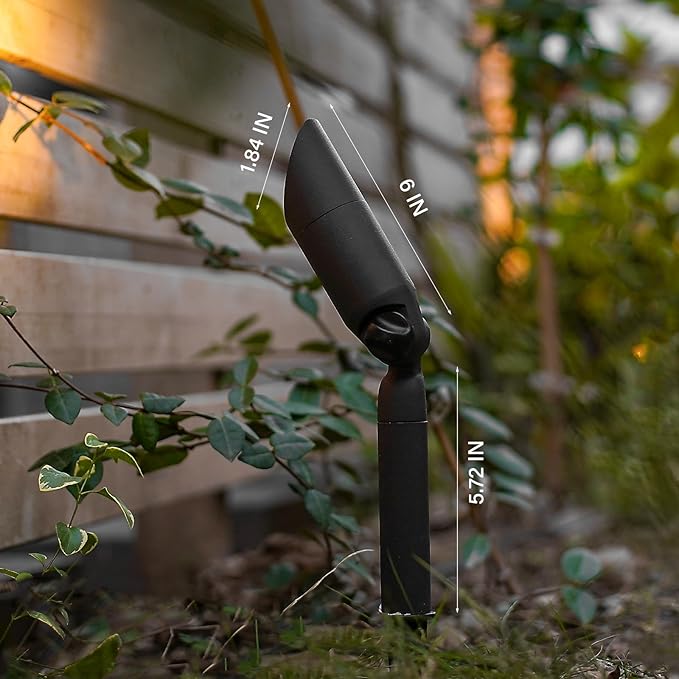 GOODSMANN Landscape Lighting 12V AC Spotlights 4PK 3W LED Landscape Light 100 Lumens Spot Lights MR11 Replaceable Bulb 2900K Tree Lights Garden Up Light Hardwired Lighting Cable Connectors