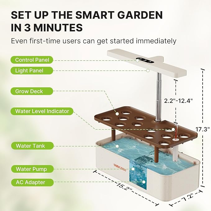 SUNCOZE Hydroponics Growing System Kit 12 Pods &amp 160pcs Hydroponic Pods Supplies