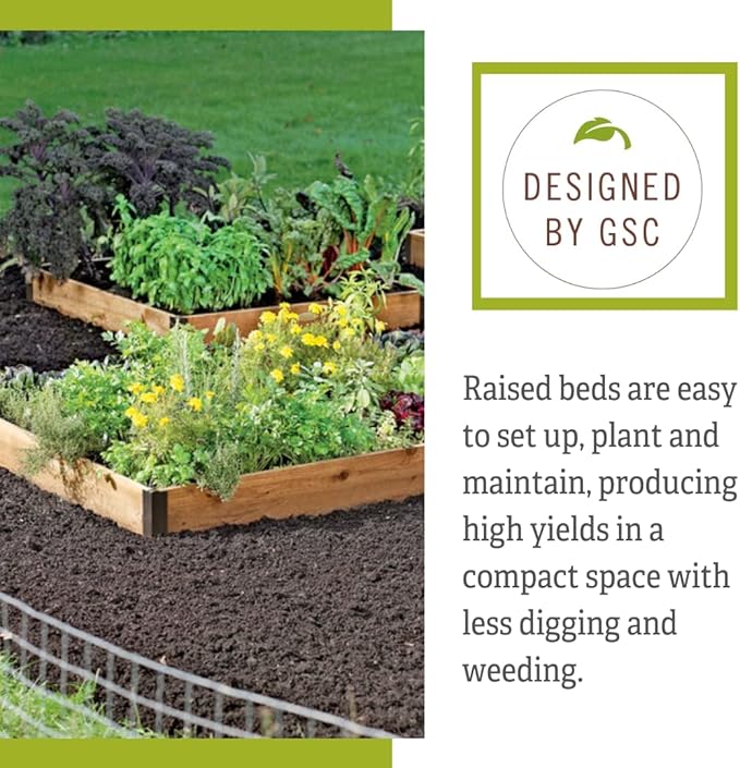 Gardener's Supply Company Cedar Raised Garden Bed 3x6 | Weather Resistant Outdoor Square Planter Box for Plants Herbs Flowers &amp Vegetables with Rust-Proof Aluminum Corners