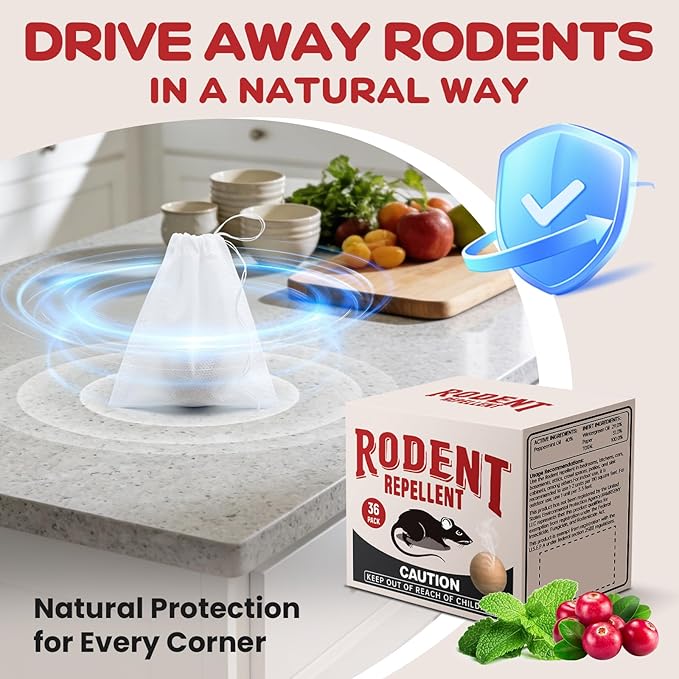 Rodent Repellent 33 Balls Mouse Repellent Indoor for House Car &amp Garage – Safe &amp Natural Peppermint Oil Moth Balls for Rodents Rat &amp Mice Repellent for Home Office &amp Outdoors