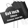 Landhoow 30 Pack Extra Large Metal Plant Labels 6 x 4 with 11'' Stake Stainless Steel 304 Garden Markers Waterproof Plant Marker Weatherproof Garden Signs for Vegetable Herb Flower Seed Greenhouse