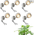 6-Pack Silver Plant Lights Full Spectrum LED Adjusted Angle Wall Lights 10W Warm Light Plug in Cord Spot Lamp Imitation Sunlight for Indoor Home Plants Growing