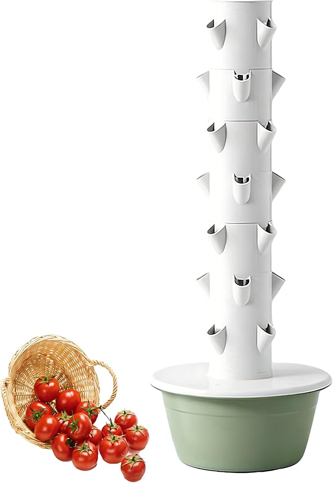 Multi-Layer hydroponic Planting Tower 20/28/36-Plant Indoor hydroponic Tower hydroponics Water Tank and Pump LED Grow Lights for Vegetables Herbs and Strawberries Nolights-7Layer