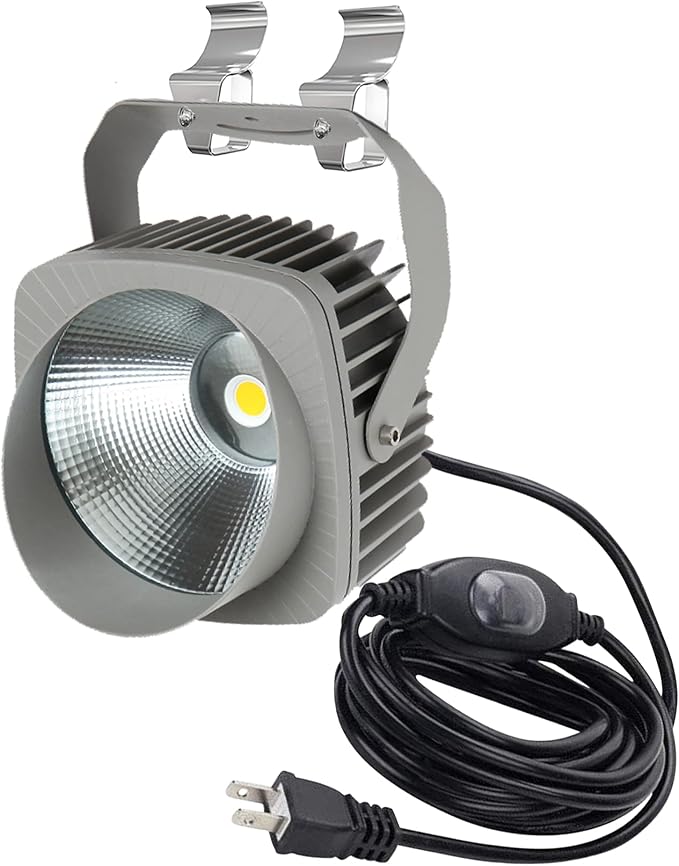 Kiven 10W Plug in LED Indoor/Outdoor Waterproof Spotlight Porch Light with 9.84 FT Plug-in Cord Black Plug in Accent Light with Vinly Siding Hooks for Plants Porch Garden(Warm White)