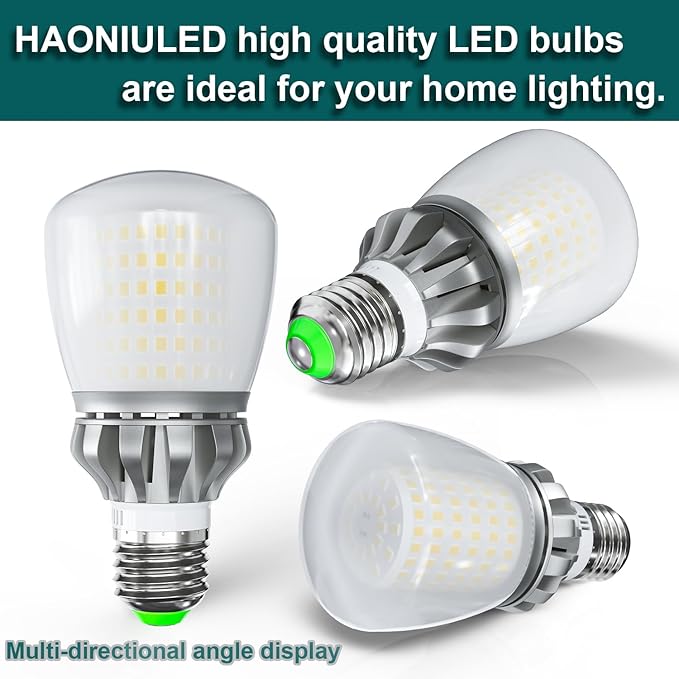 LED Light Bulbs A19 250 Watt Equivalent Bright LED Bulbs 3670LM 3000K Warm White 27W E26 LED Corn Light Bulb Non-Dimmable 2-Pack
