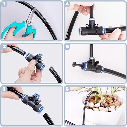 49.21Ft Drip Irrigation Kit Automatic Drip Irrigation System 360° Bendable Garden Irrigation System Garden Watering System Adjustable Bendable Nozzle Copper Sprayer System for Garden Yard