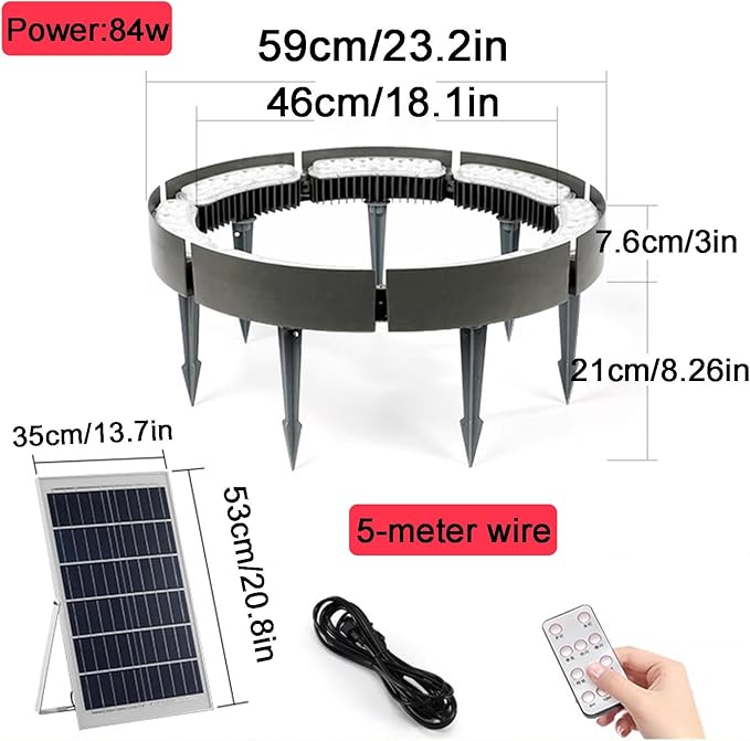 IP65 Solar Ring Tree Lights3000K Warm LightLED Landscape Spotlightfor Yard ﻿ Garden(84W)