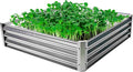 Backyard Expressions Galvanized Raised Garden Beds for Vegetables Large Metal Planter Box Steel Kit Flower Herb - 40x 40x 10.5H