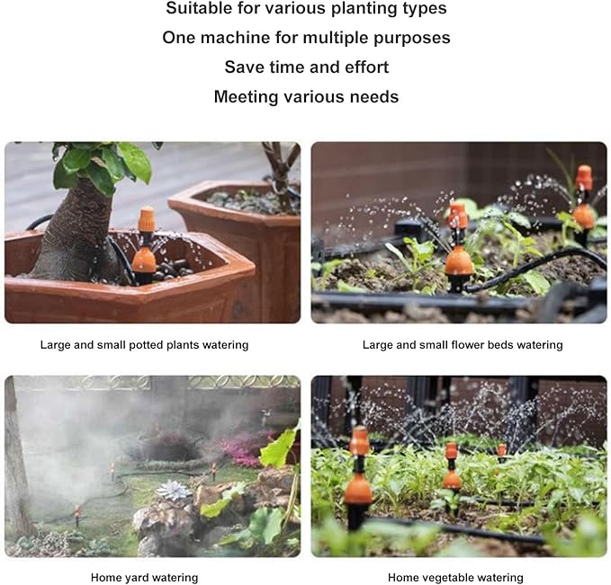 Automatic Drip Irrigation Kit Irrigation System Kit WiFi Remote Control USB 5V Adjustable Sprayable Drippable with Watering Timer Garden Watering System for Balcony Home(30m / 98.4ft)