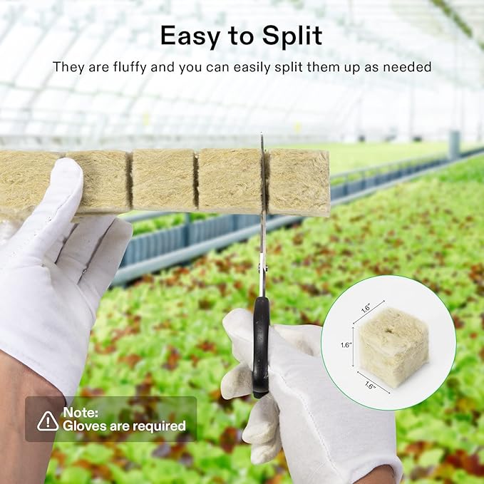 VIVOSUN Hydroponic Grow Kit and 1.6 Rockwool Cubes 112 Plugs Stonewool Starter Grow Cubes for Cuttings Cloning Plant Propagation Seed Starting