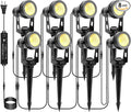 ECOWHO Landscape Lighting with Transformer IP65 LED Outdoor Spotlights Waterproof 30W 2000LM Warm White 3000K Garden Lights 90ft Cable for Garden Pathway Yard Tree Uplighting Patio (8 Pack)