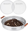 Soil Sifter with Handle for Gardening–14 Large Stainless Steel Soil Sieve-2 Replaceable Mesh Screens 3mm/6mm-Garden Sifter for Dirt Rocks Compost Gravel Pellet Sand