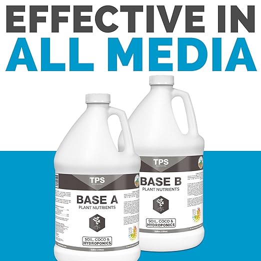 TPS Base A+B Two Part Set Complete Plant Growing Nutrient Formula for All Plants for Both Soil and Hydro Gallon Set (2 x 128 oz)