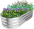 Galvanized Raised Garden Bed Outdoor Oval Metal Planter Box for Vegetables 4x2x1ft Outdoor Gardening Kit Flower Helb