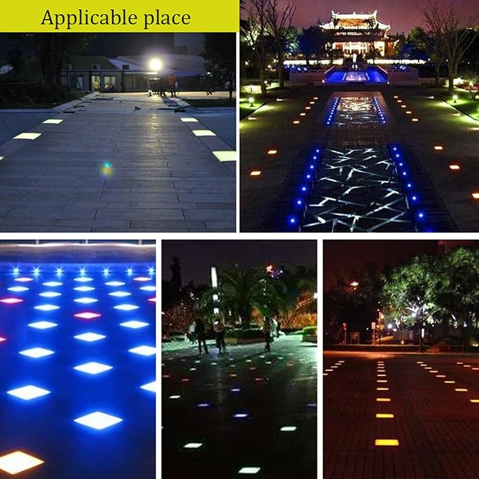 Low Voltage Deck Lights Recessed Square Underground Light IP66 Waterproof AC12V Outdoor Buried Lights for Garden Pathway Patio Driveway Landscape Lighting Spotlight