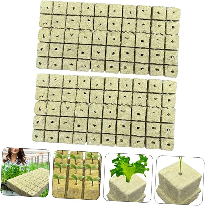 POPETPOP 100pcs Planting Cubes Sprout Grow Cubes Soilless Cultivation Blocks Hydroponics Nutrients Nursery Soil Blocks for Indoor Plants