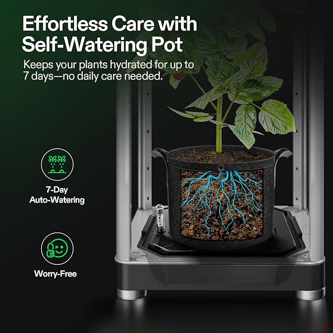 VGrow All-in-One Smart Grow Box Professional System with Samsung LM301H EVO Grow Light Advanced Circulation &amp Ventilation System Irrigation Nutrient Magnetic Window for Indoor Hydroponics