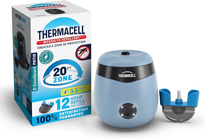Thermacell E-Series Rechargeable Mosquito Repeller with 20’ Mosquito Protection Zone Bug Spray Alternative Scent Free
