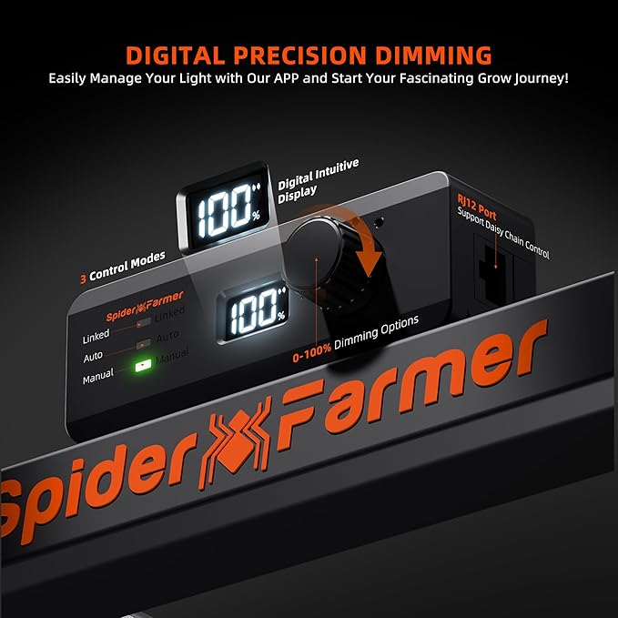 Spider Farmer G3000 Cost-Effective LED Grow Lights 300W Upgraded App Remote Control 3x3ft Coverage Full Spectrum Dimmable Bar Style Growing Lamp for Indoor Plants