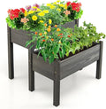 S AFSTAR Raised Garden Bed Set of 2 Wood Elevated Planter Beds with 8 Drainage Holes &amp 2 Planter Boxes 3.5 Cu.Ft Outdoor Planting Container for Flowers Vegetables Herbs
