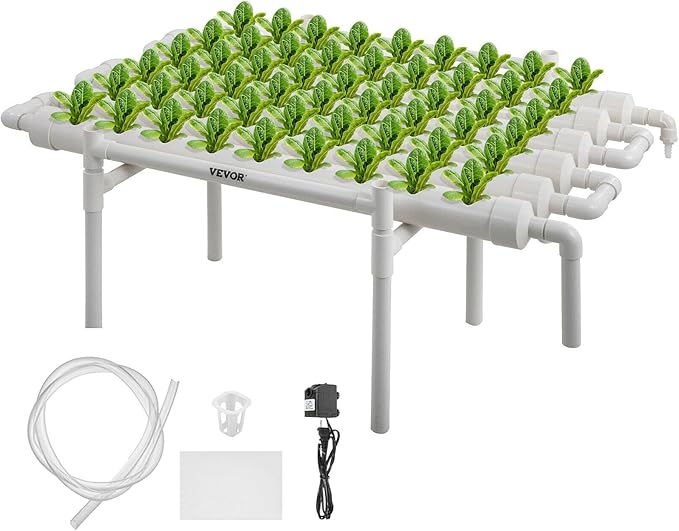 Hydroponic Growing Pipe Kit 36/54/72/90/108 Holes Sites 1 Layers to 4 Layers Planting Sites Grow Box Water Culture System (Color : 2F 6Pipes 54 Sites) (1f 6pipes 54 Sites)