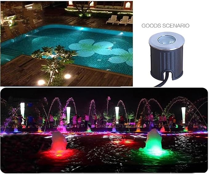 Buried Lights 1W Mini Underwater LED Recessed Spotlight Ultra-Thin Step Light IP68 Waterproof Stainless Steel Inground Light For Pool Fountain Garden Outdoor Landscape Lighting(Warm White Light52
